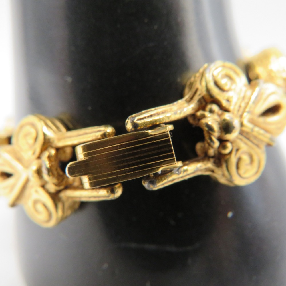 Vintage Gold Tone Multi Color Bead Charm Link Bracelet 7 Inch Ornate Boho - Picture 9 of 11